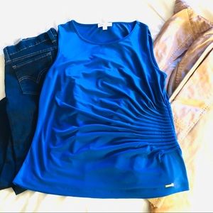 Calvin Klein Cobalt Blue Sleeveless Stretch Blouse